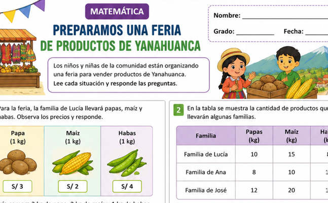 Preparamos una feria de productos de Yanahuanca